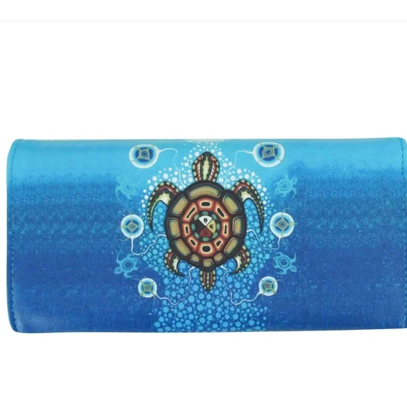 James Jacko ‘Medicine Turtle’ Clutch Wallet Blue - Picture 3 of 4